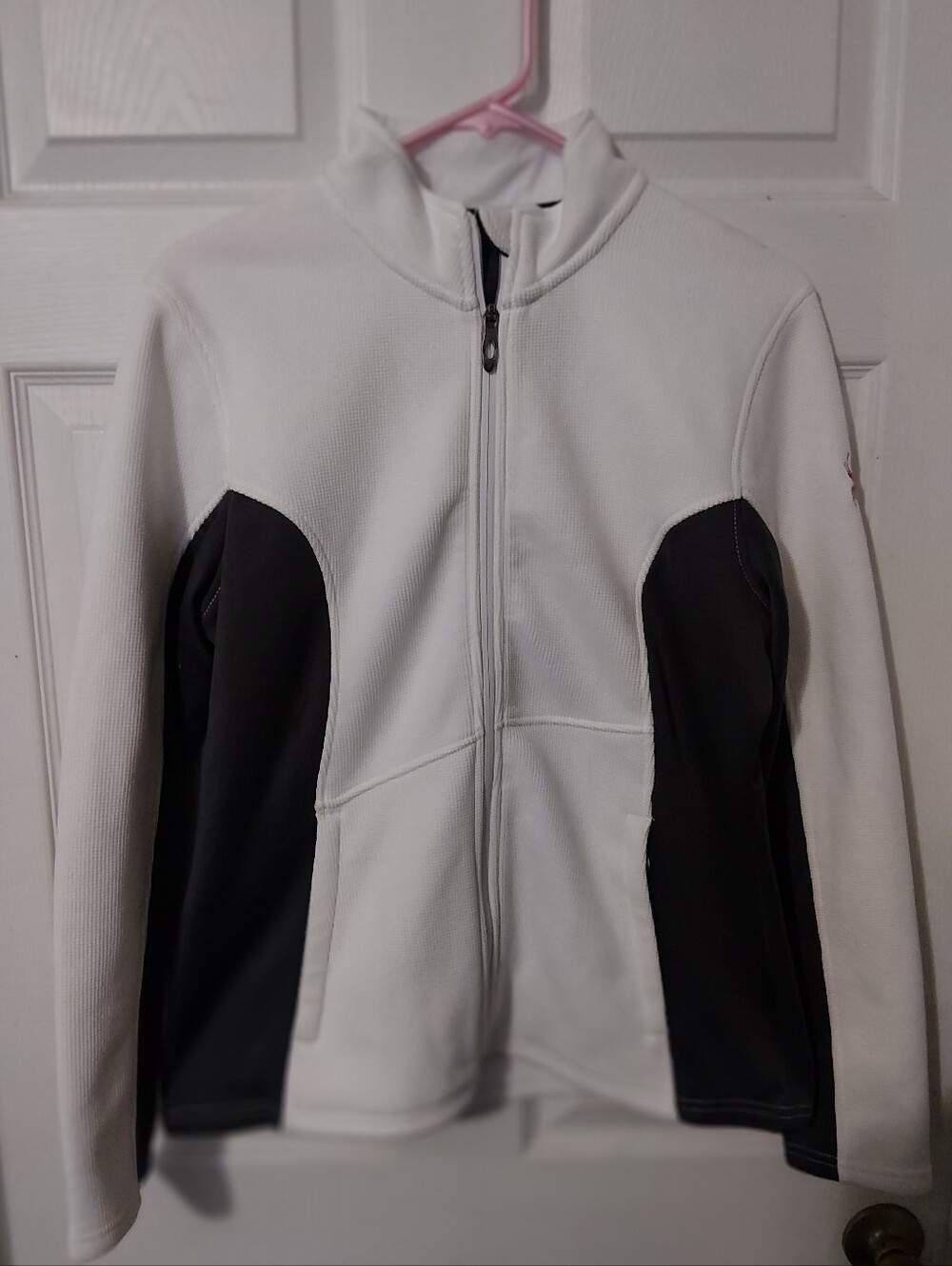 Spyder  White and Black Full-Zip Performance Jacket